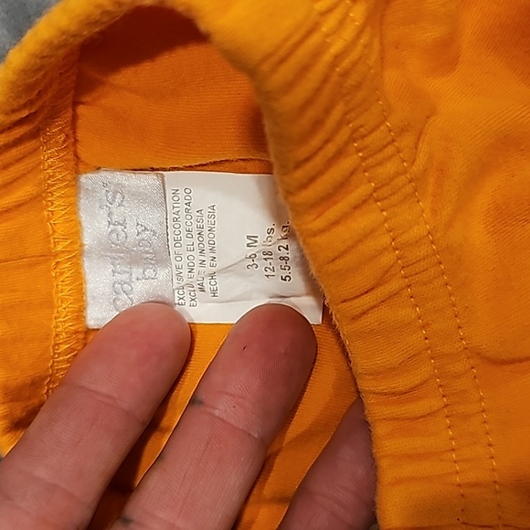 F Carters 2 peice onesie pants set 3-6mo., orange, fish, sea life cute adorable - Picture 10 of 11